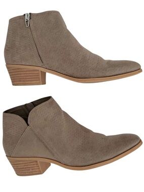 Dolce Vita booties 9 Ankle boots Cowboy Spring Neutral boho Distressed DV8 Taupe
